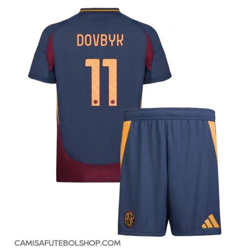 Camisa de time de futebol AS Roma Artem Dovbyk #11 Replicas 3º Equipamento Infantil 2024-25 Manga Curta (+ Calças curtas)